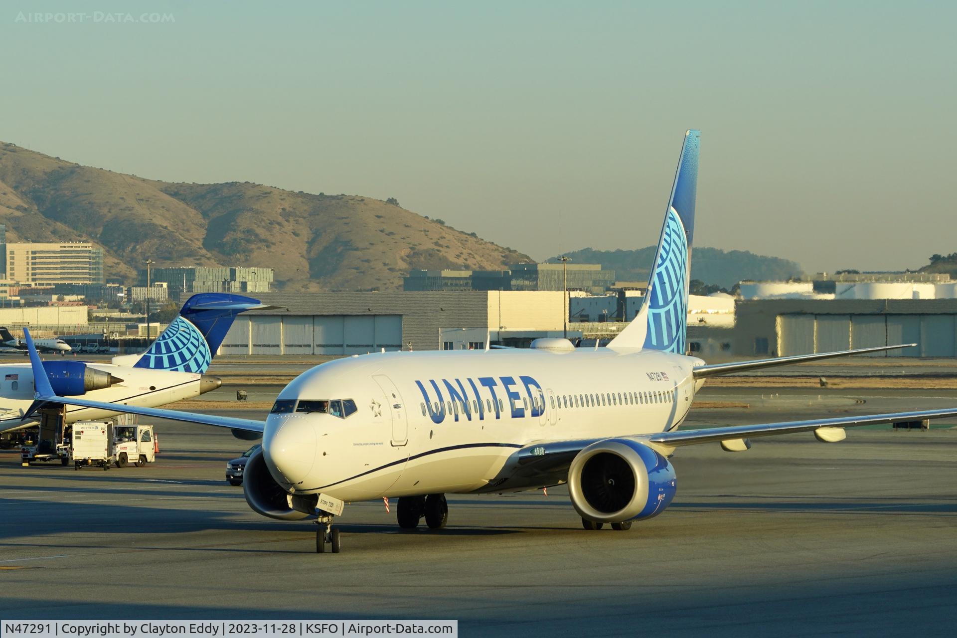 N47291, 2019 Boeing 737-8 MAX C/N 62182, SFO 2023.