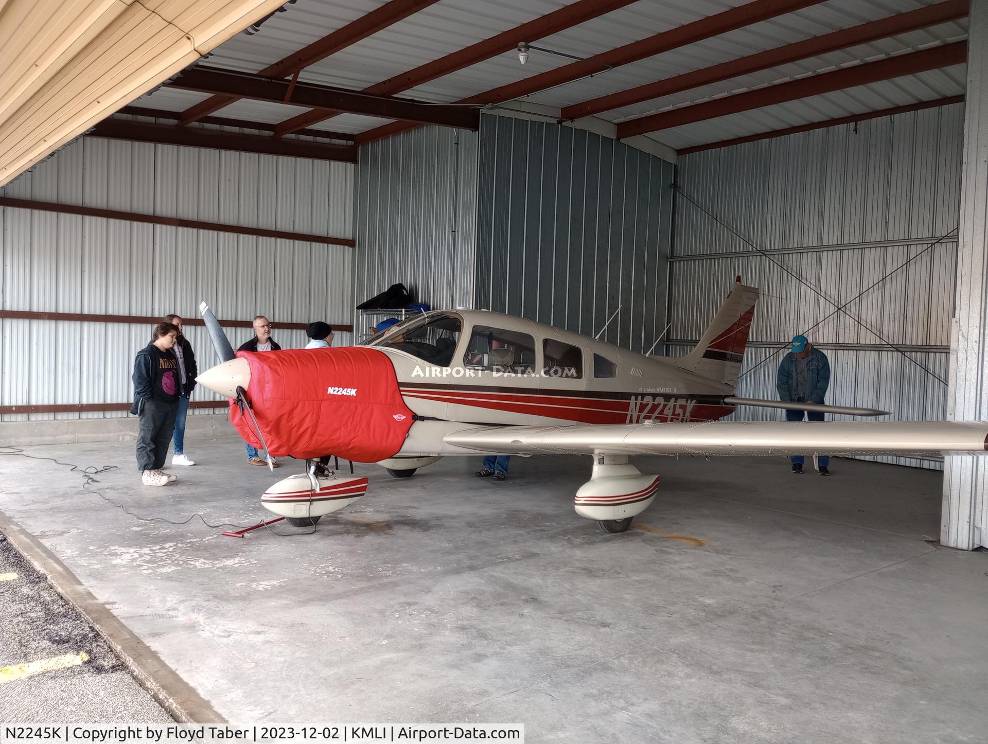 N2245K, 1978 Piper PA-28-161 C/N 28-7916237, Hangared at Quad Cities International Airport