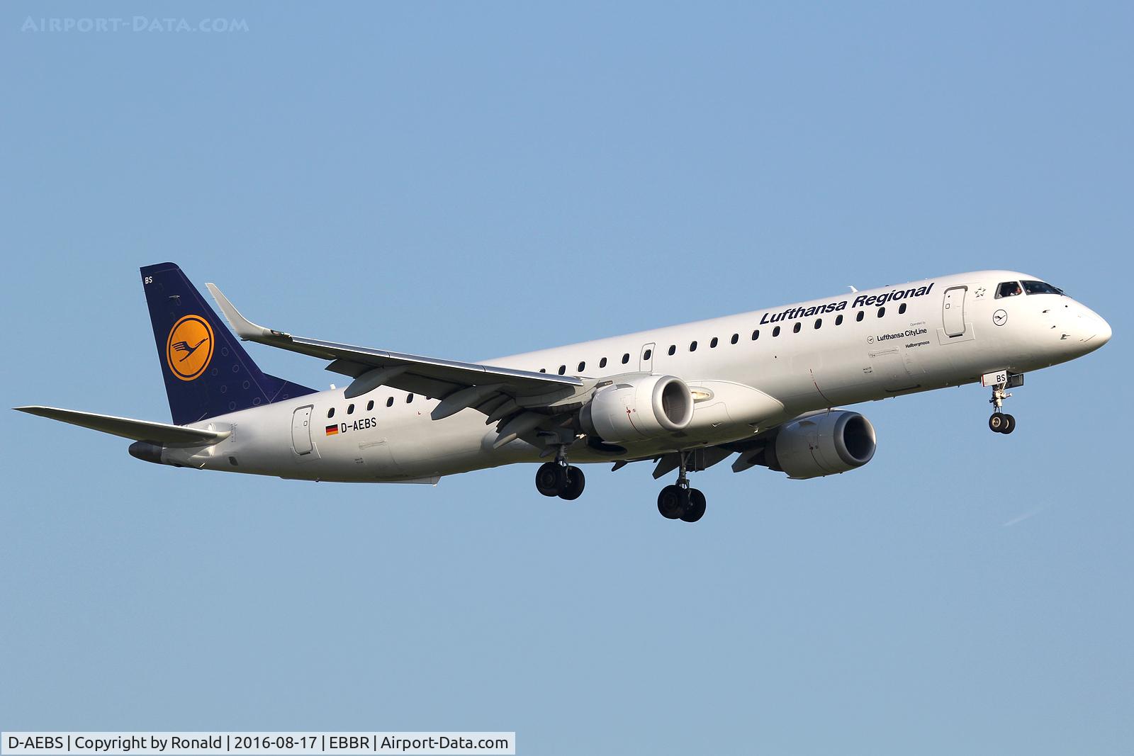 D-AEBS, 2012 Embraer 195LR (ERJ-190-200LR) C/N 19000565, at bru