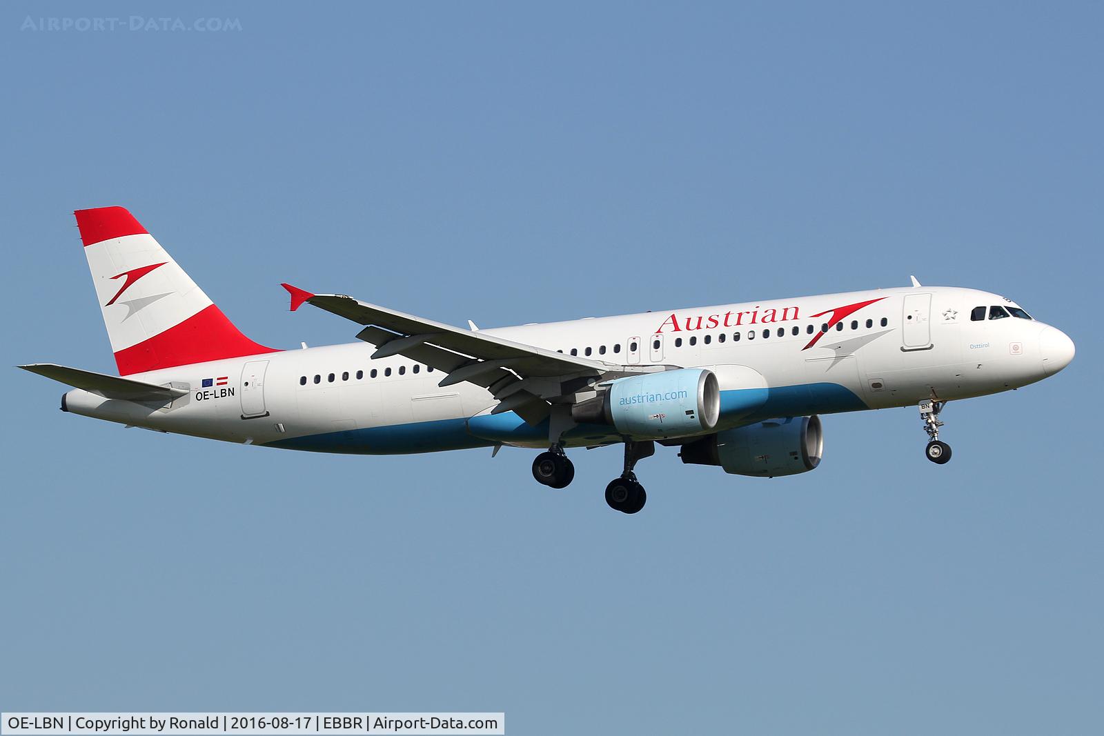 OE-LBN, 1997 Airbus A320-214 C/N 768, at bru