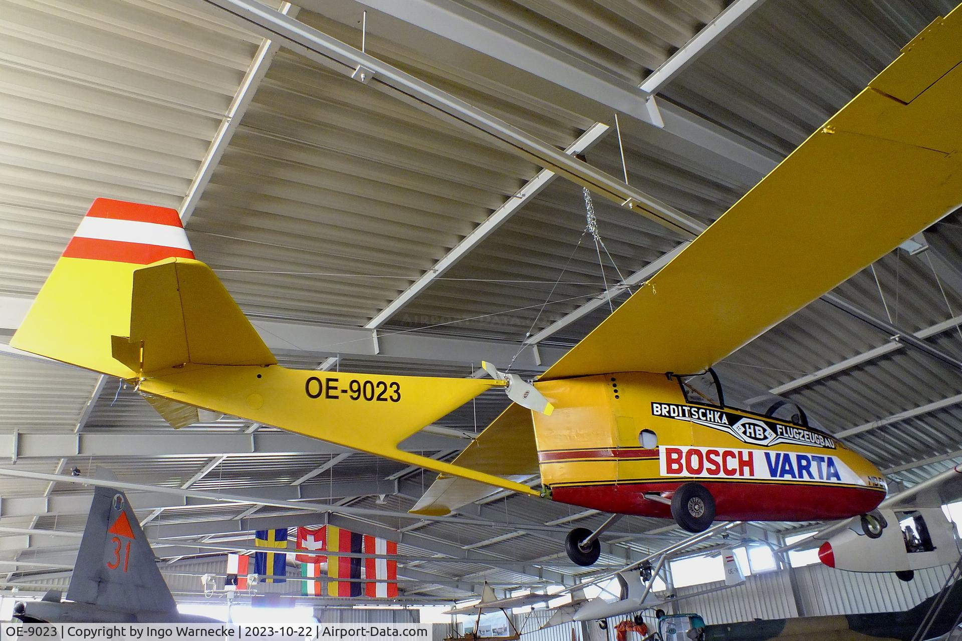 OE-9023, 1973 Militky-Brditschka MB-1E C/N 051, Militky-Brditschka MB-1E (world's first electric airplane) at the Österreichisches Luftfahrtmuseum (Austrian Aviation Museum), Graz-Thalerhof