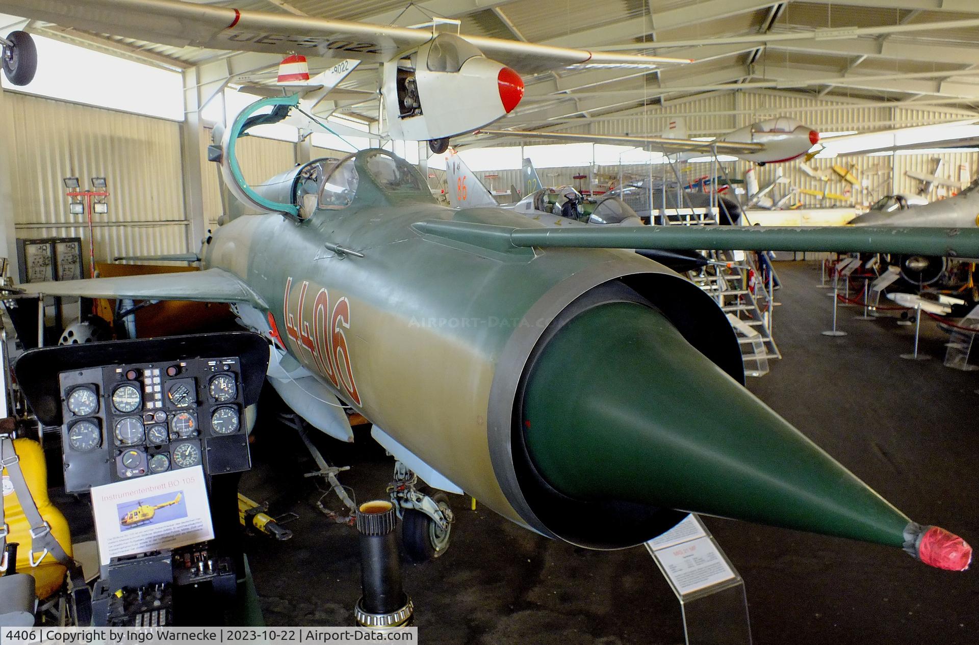 4406, Mikoyan-Gurevich MiG-21MF C/N 964406, Mikoyan i Gurevich MiG-21MF FISHBED-J at the Österreichisches Luftfahrtmuseum (Austrian Aviation Museum), Graz-Thalerhof