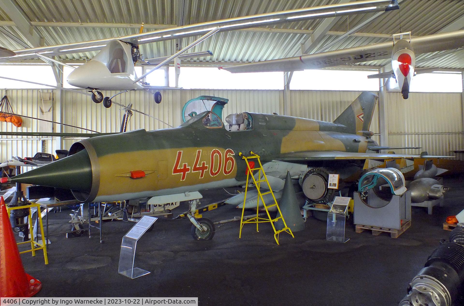 4406, Mikoyan-Gurevich MiG-21MF C/N 964406, Mikoyan i Gurevich MiG-21MF FISHBED-J at the Österreichisches Luftfahrtmuseum (Austrian Aviation Museum), Graz-Thalerhof