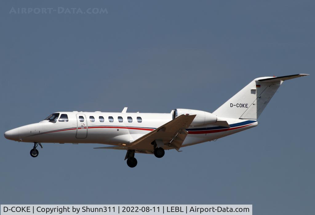 D-COKE, 2008 Cessna 525B CitationJet CJ3 C/N 525B-0219, Landing rwy 24R