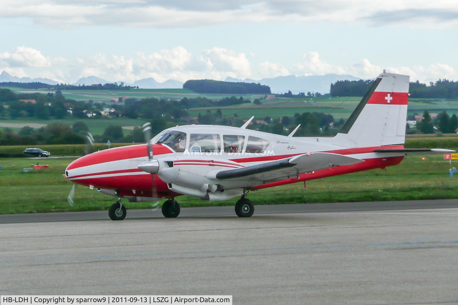 HB-LDH, 1966 Piper PA-23-250 C/N 27-3305, At Grenchen. HB-registered from 1966-09-07 til 2016-03-03 and again since 2017-05-10