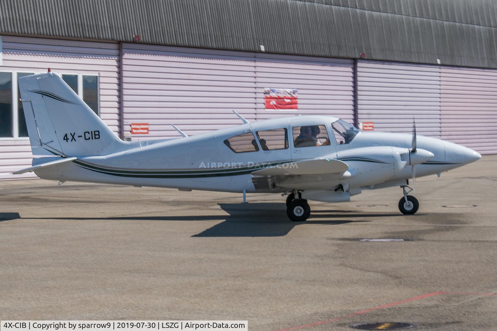 4X-CIB, 1973 Piper PA-23-250 Aztec C/N 27-7305064, Leaving maintenance at Grenchen