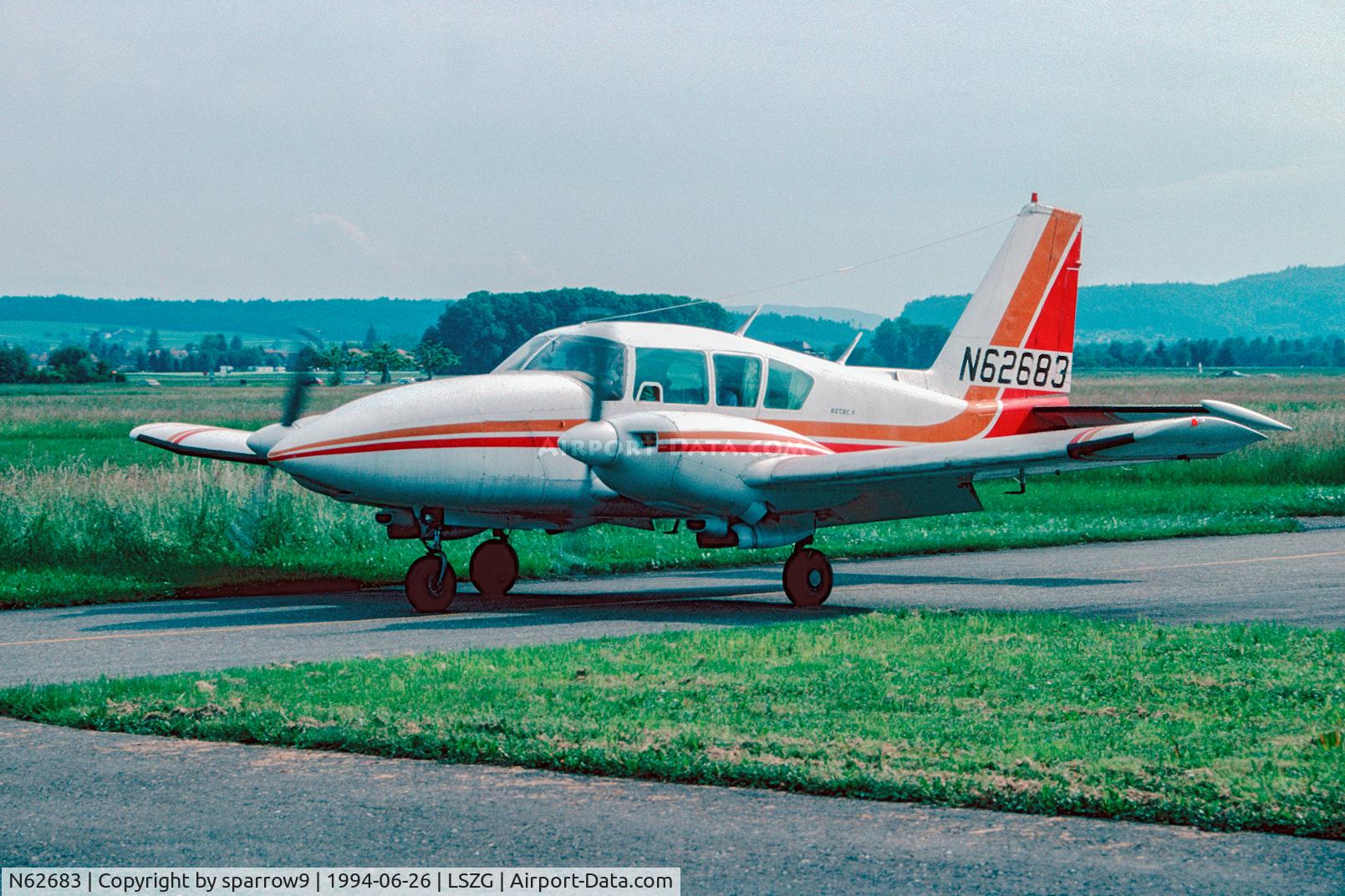 N62683, 1976 Piper PA-23-250 C/N 277654140, At Grenchen. Scanned from a slide.