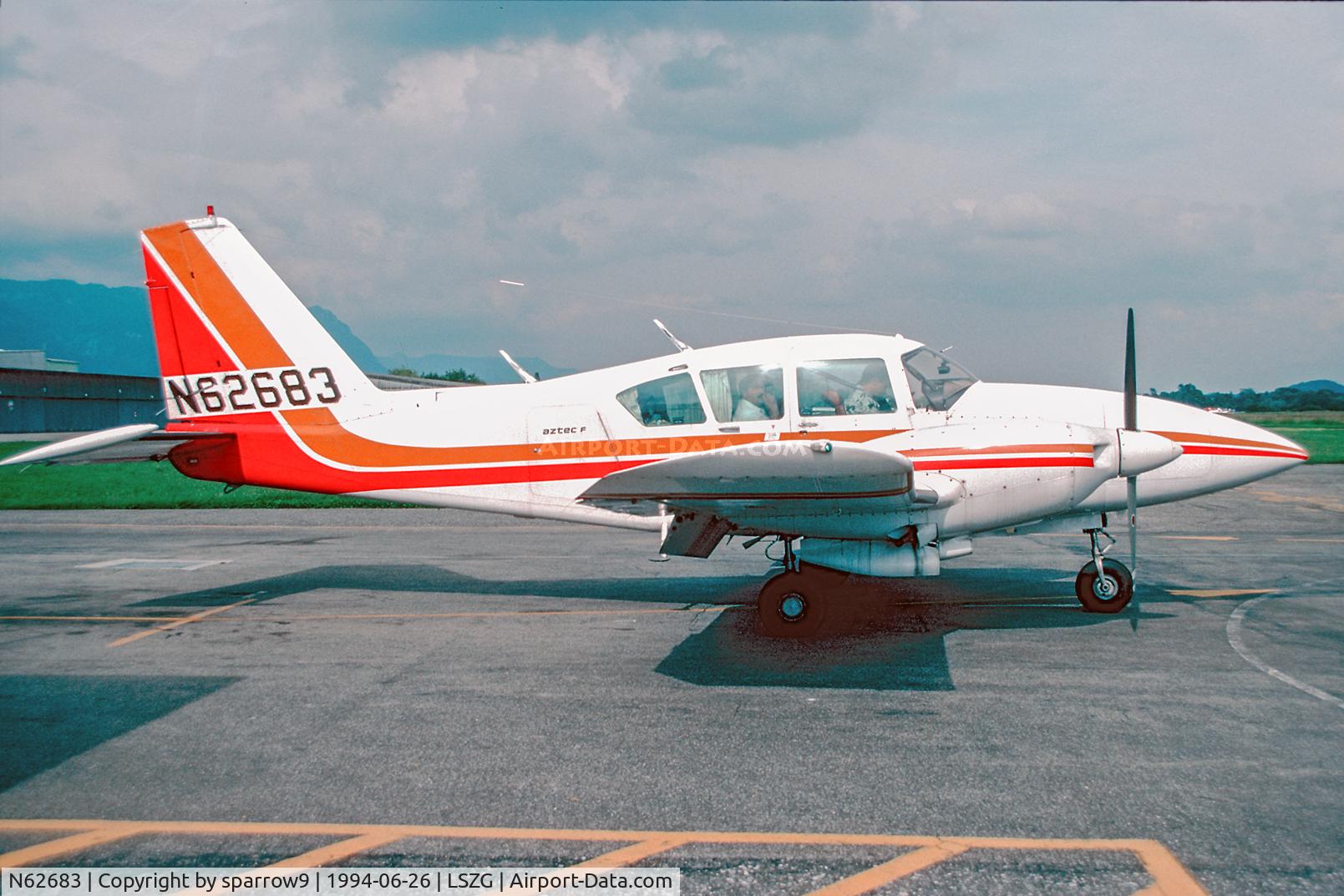 N62683, 1976 Piper PA-23-250 C/N 277654140, At Grenchen. Scanned from a slide.