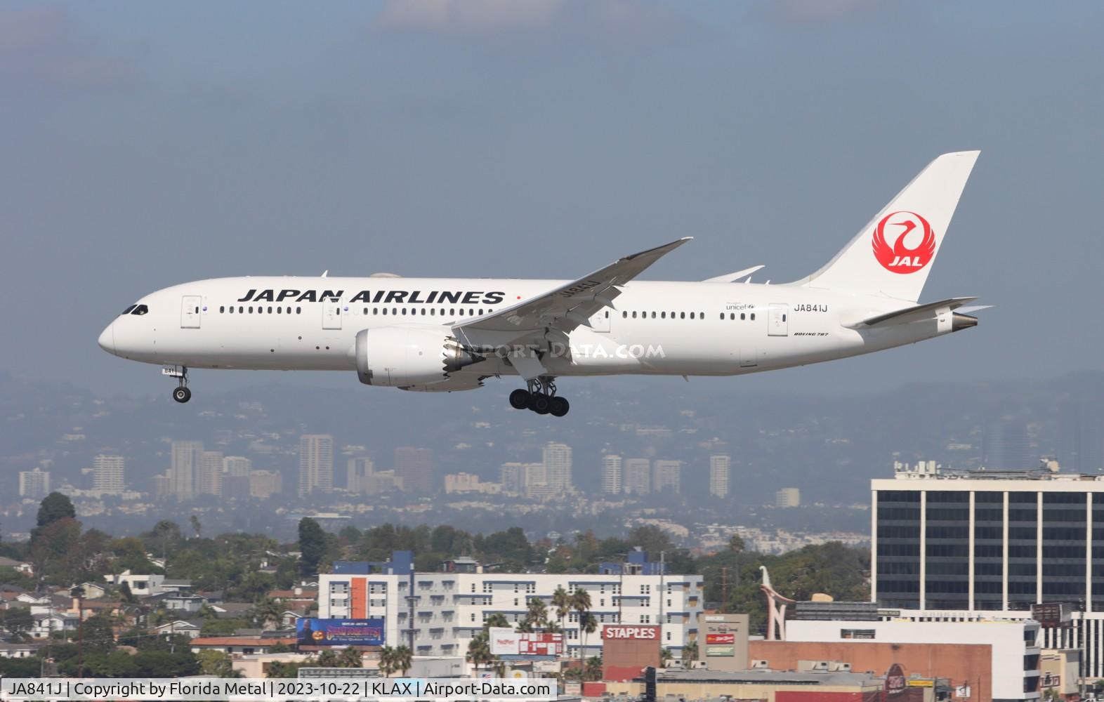 JA841J, 2015 Boeing 787-8 Dreamliner C/N 34855, JAL 788 zx NRT-LAX