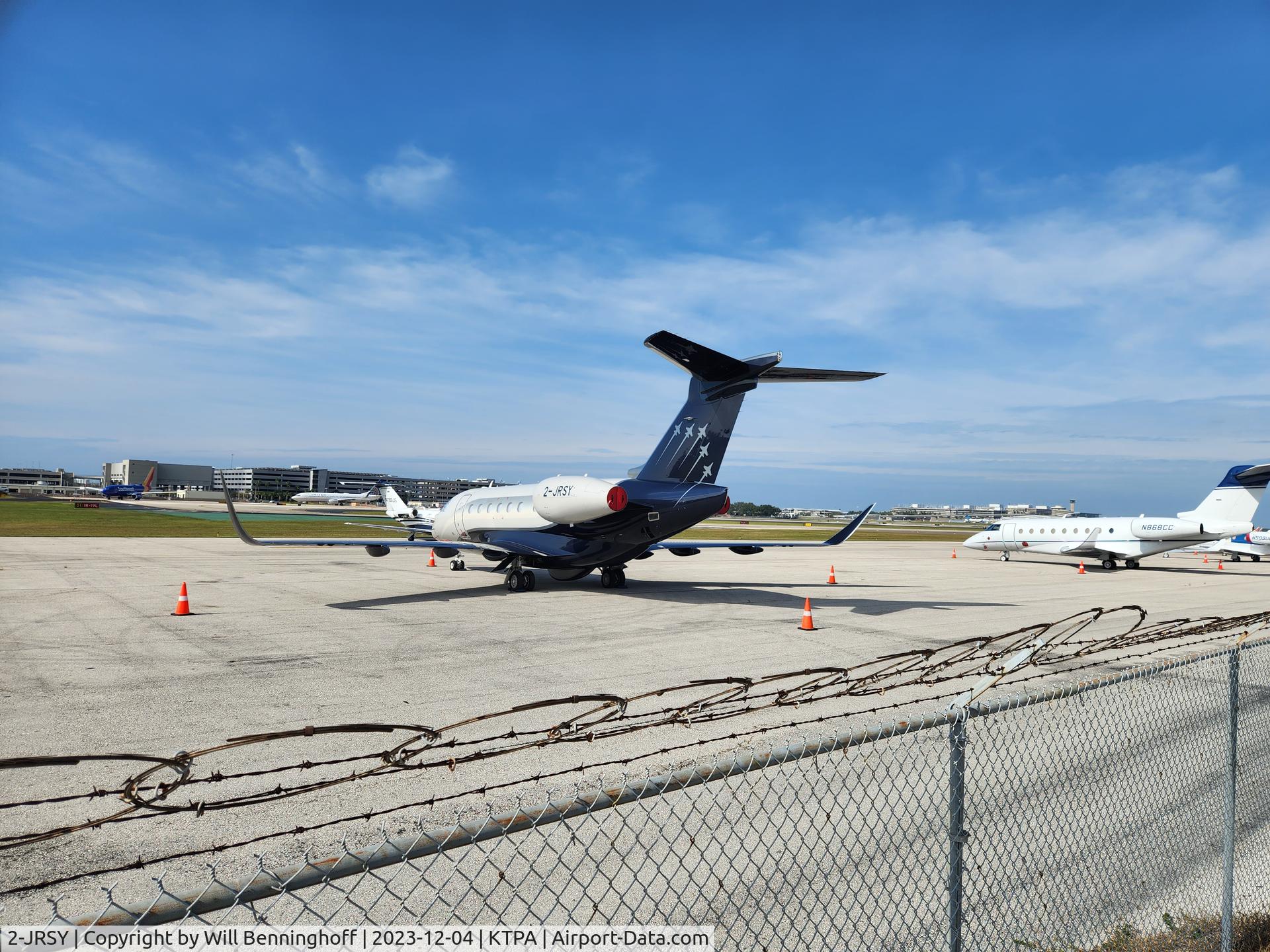 2-JRSY, 2019 Embraer EMB-550 Praetor 600 C/N 55020107, 2-JRSY Parked at General Aviation ramp at Tampa International KTPA.