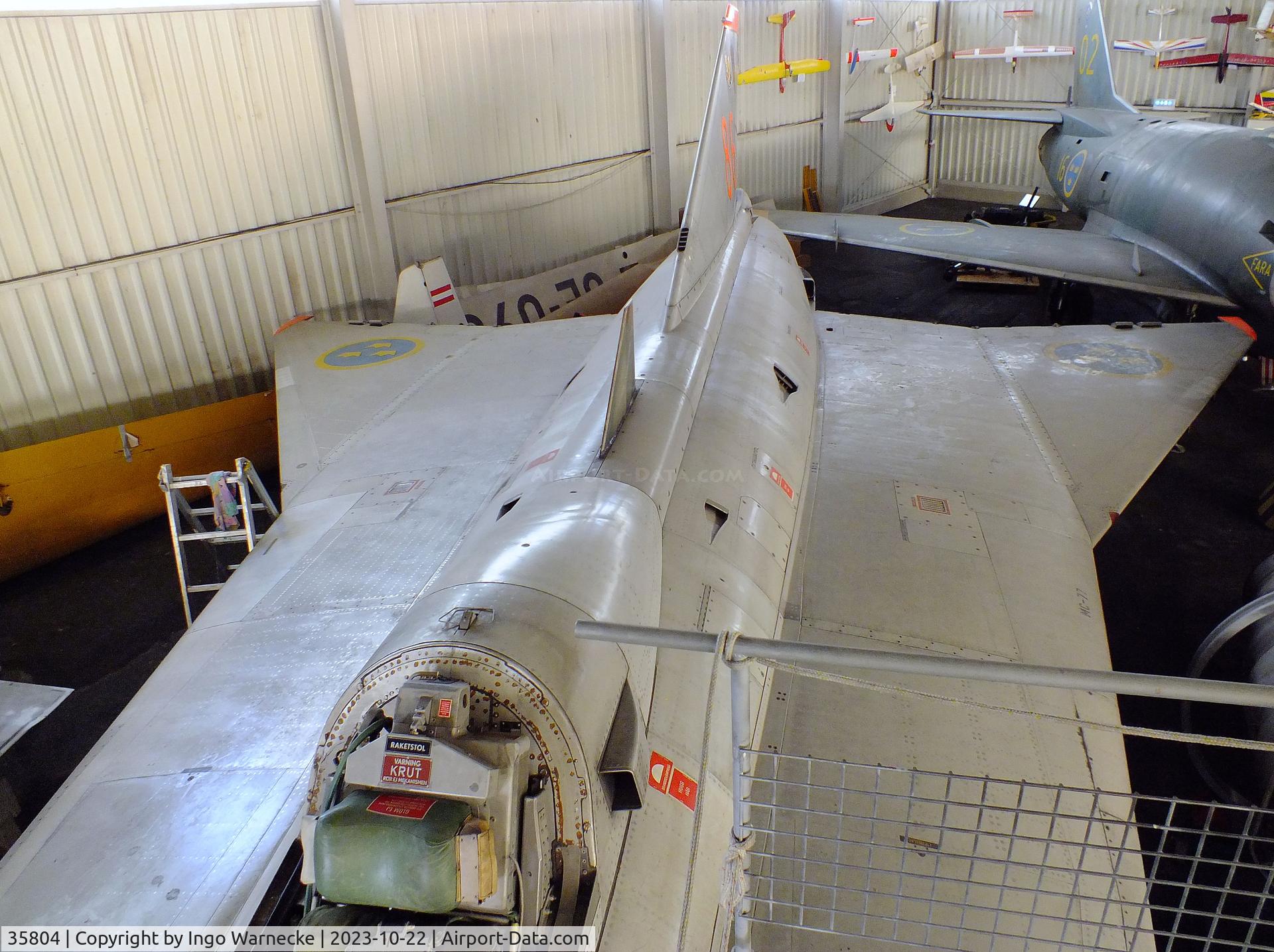 35804, Saab Sk35C Draken C/N 35-804, SAAB Sk35C Draken (cockpit canopy dismounted) at the Österreichisches Luftfahrtmuseum (Austrian Aviation Museum), Graz-Thalerhof