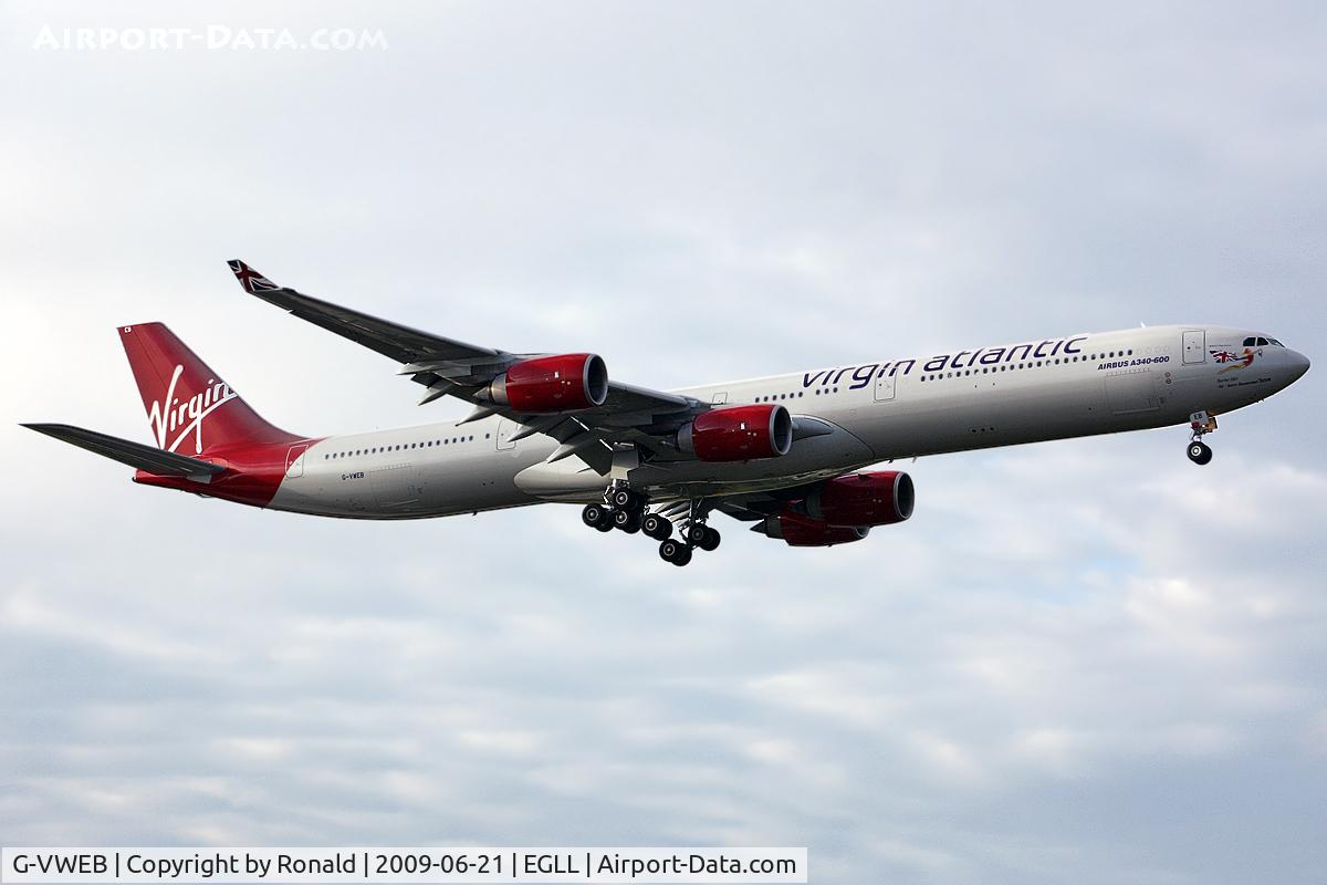 G-VWEB, 2006 Airbus A340-642 C/N 787, at lhr