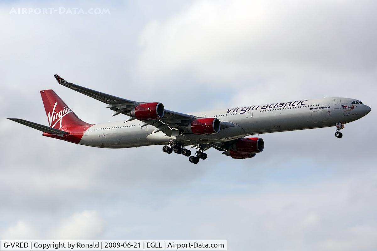 G-VRED, 2006 Airbus A340-642 C/N 768, at lhr
