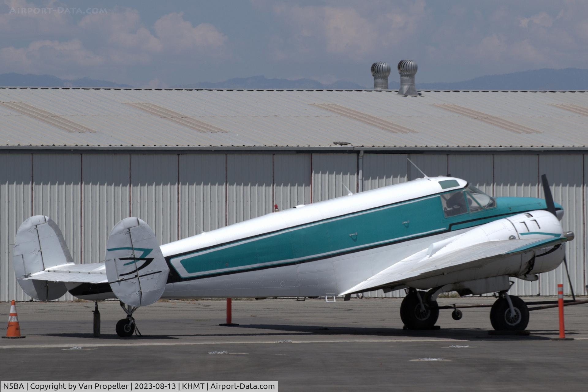 N5BA, 1962 Beech G18S C/N BA-614, Beechcraft G18S at Hemet Ryan Airport, California