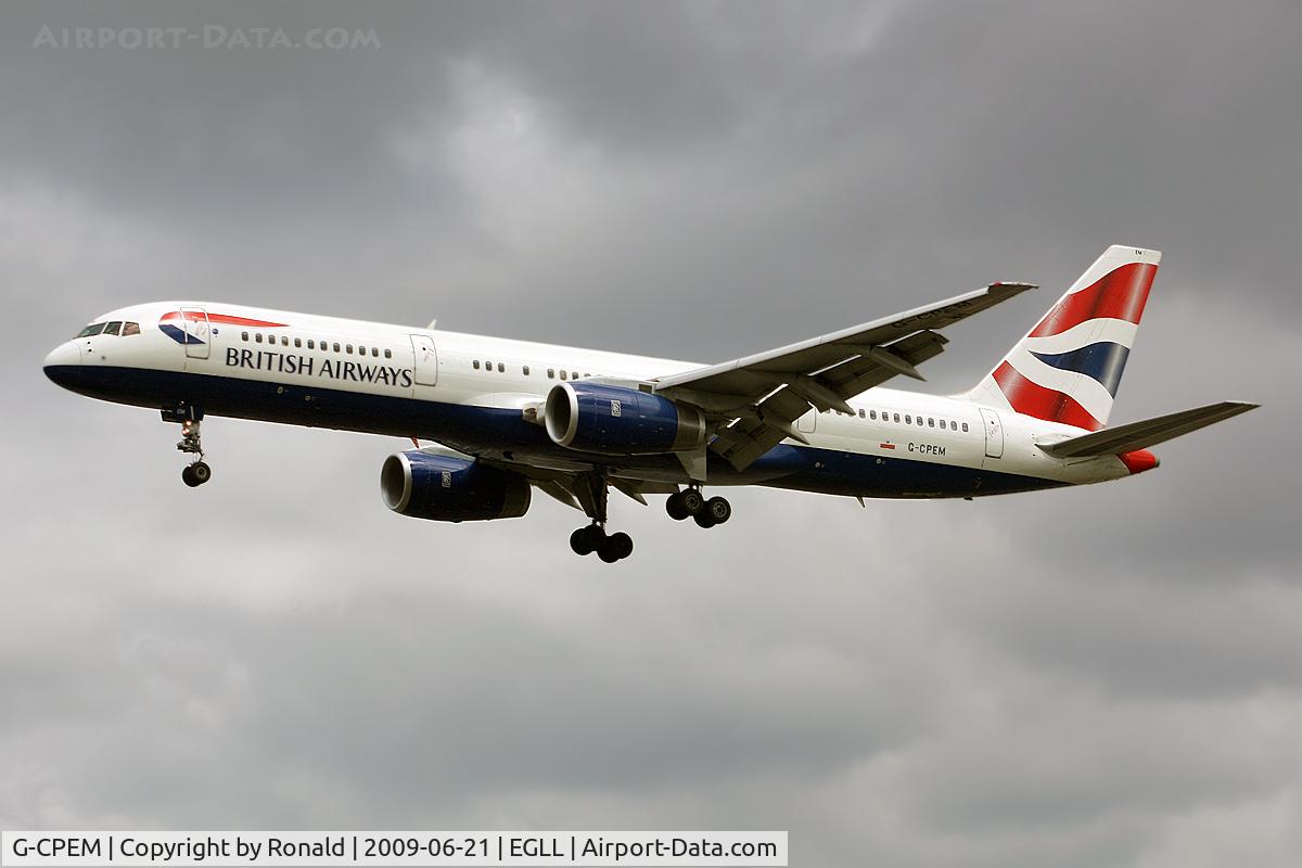 G-CPEM, 1997 Boeing 757-236 C/N 28665, at lhr