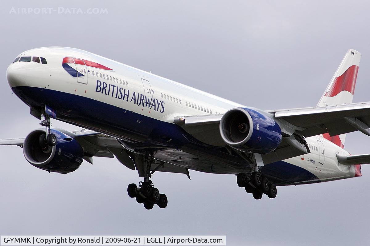 G-YMMK, 2000 Boeing 777-236 C/N 30312, at lhr