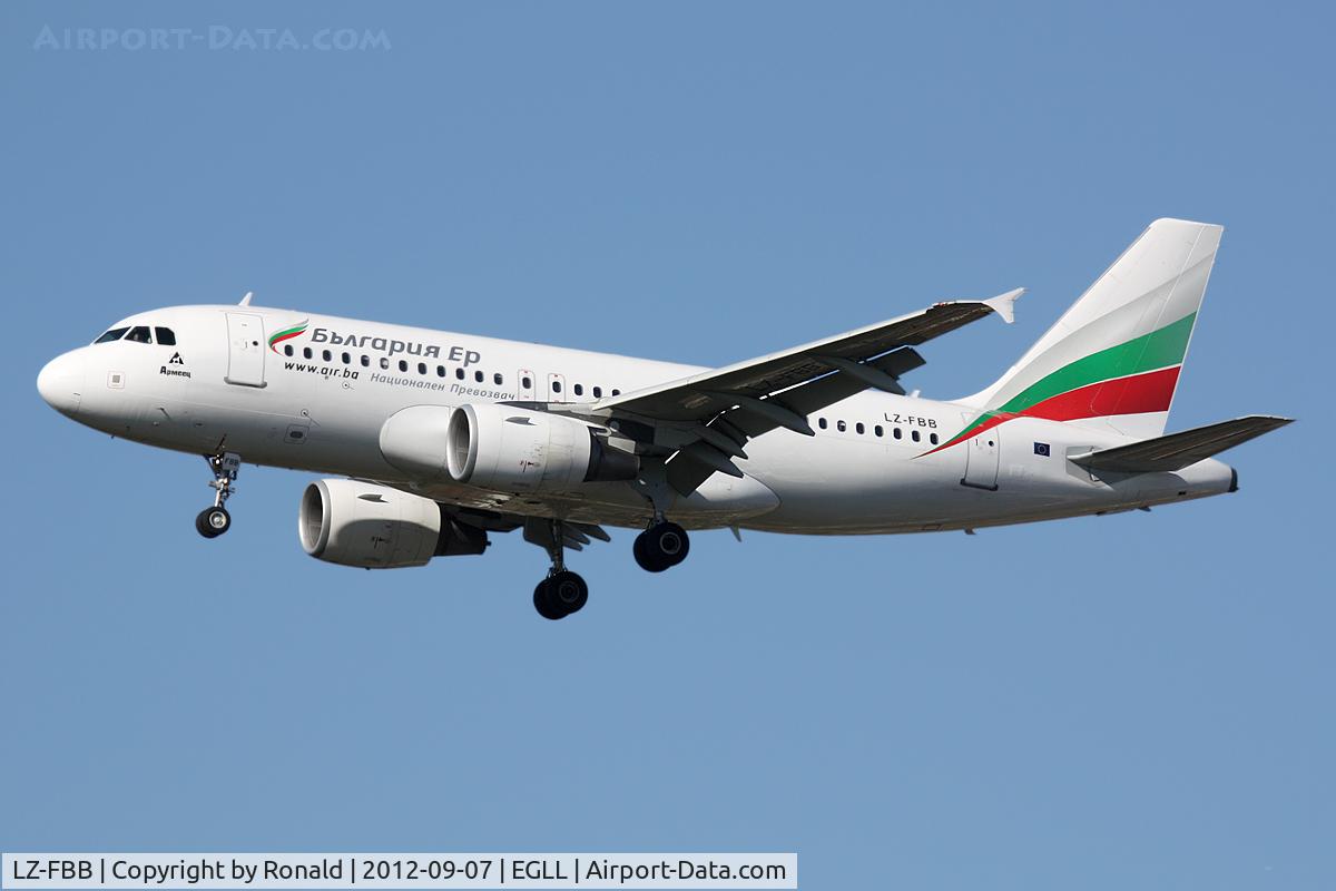 LZ-FBB, 2007 Airbus A319-112 C/N 3309, at lhr