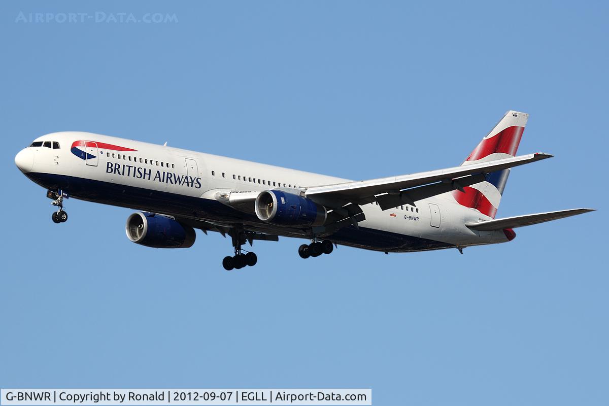 G-BNWR, 1992 Boeing 767-336 C/N 25732, at lhr