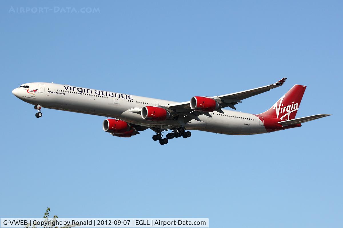 G-VWEB, 2006 Airbus A340-642 C/N 787, at lhr