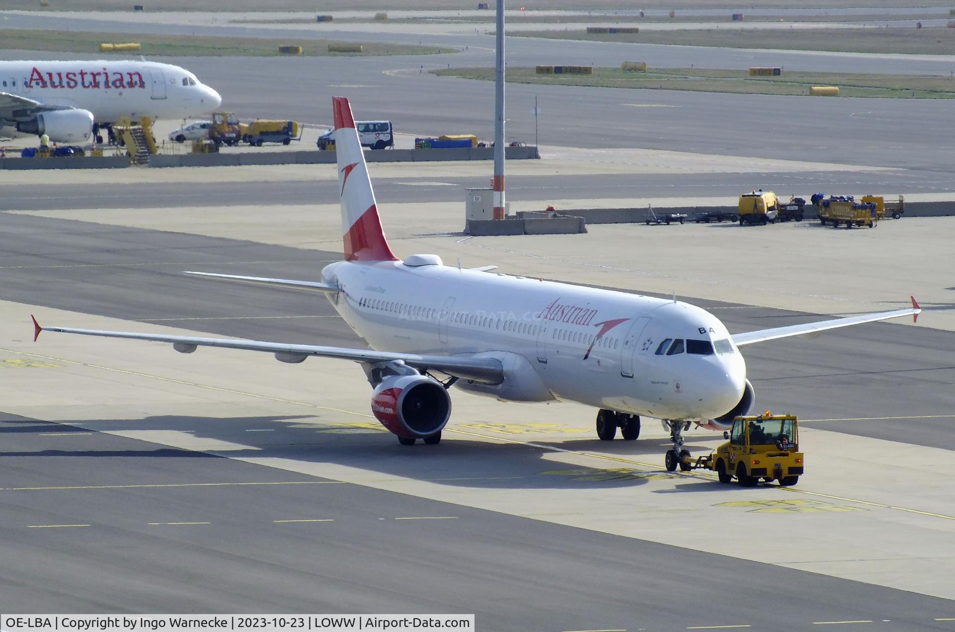 OE-LBA, 1995 Airbus A321-111 C/N 552, Airbus A321-111 of Austrian Airlines at Wien-Schwechat airport