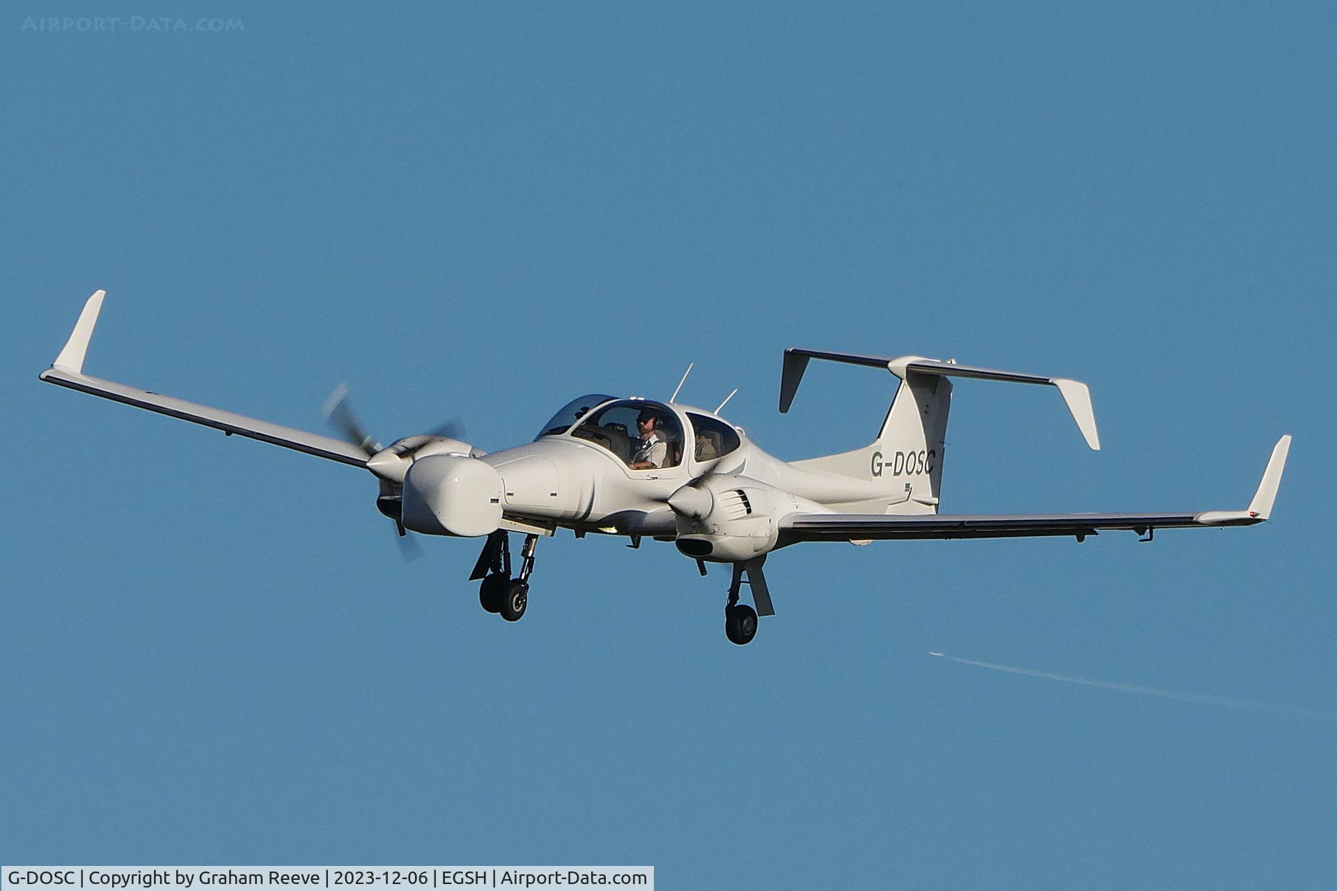 G-DOSC, Diamond DA-42M Twin Star C/N 42M.001, Landing at Norwich.