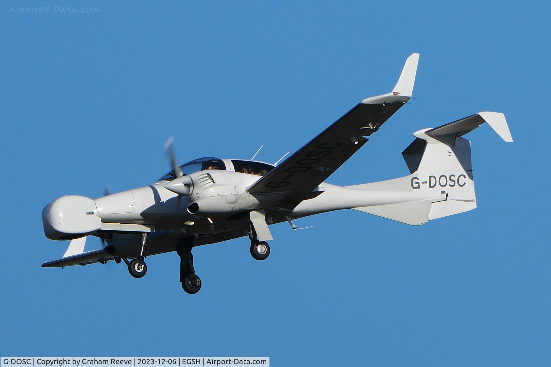 G-DOSC, Diamond DA-42M Twin Star C/N 42M.001, Landing at Norwich.