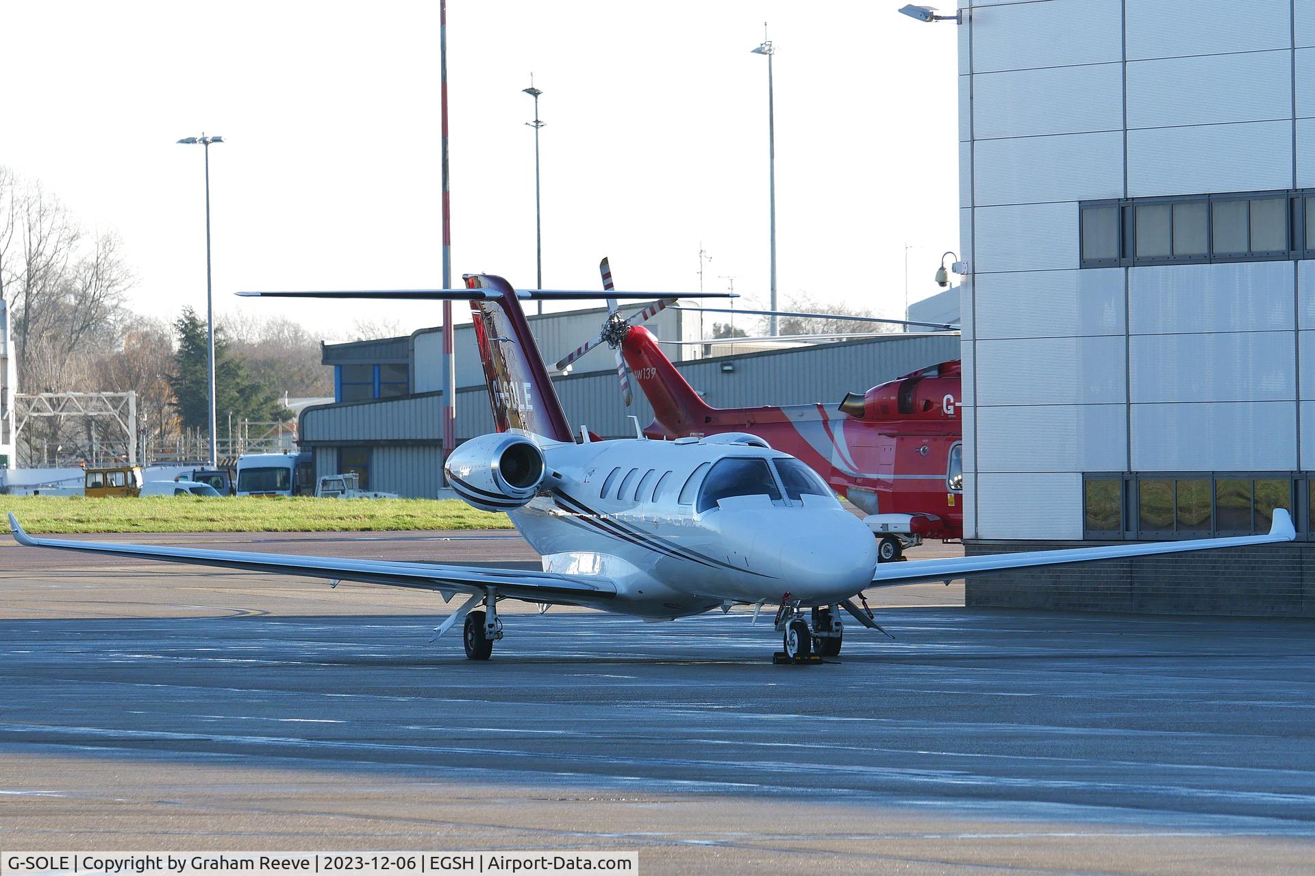 G-SOLE, 2022 Cessna 525 Citation M2 C/N 525-1124, Parked at Norwich.