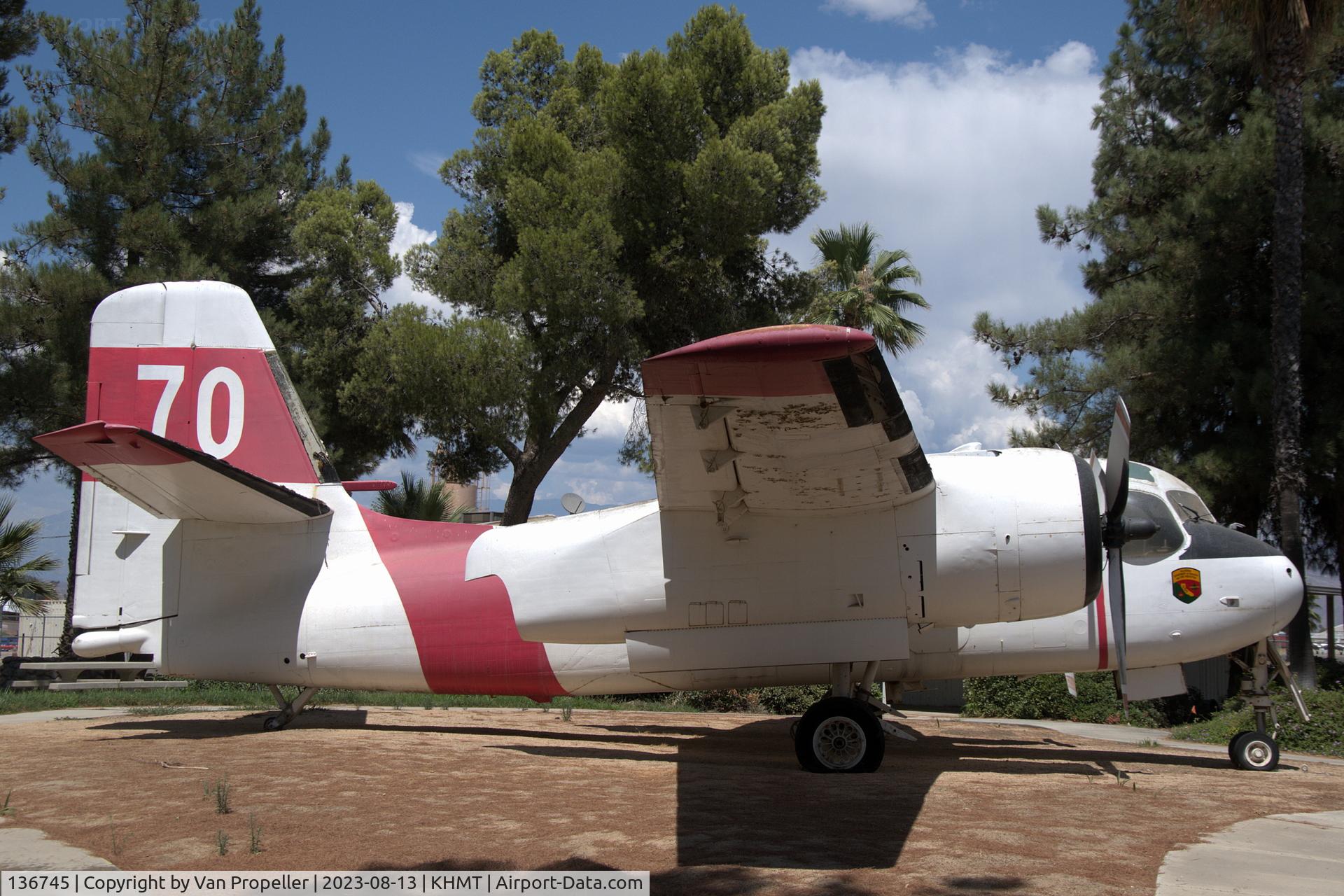 136745, Grumman S2F-1 Tracker C/N 654, Grumman S2F-1 Tracker on display in the Cal Fire Memorial Park at Hemet Ryan Airport, California