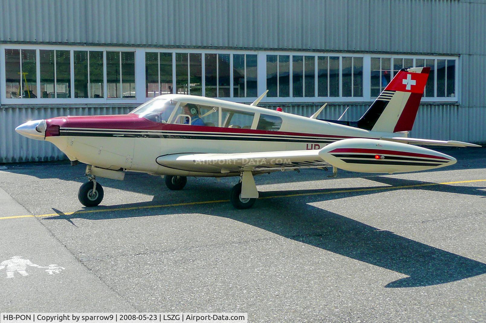 HB-PON, 1969 Piper PA-24-260 C/N 24-4868, At Grenchen. HB-registered since 1991-07-24 until 2020-08-28.
