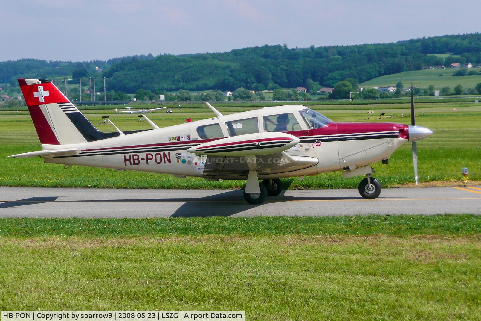 HB-PON, 1969 Piper PA-24-260 C/N 24-4868, Holding position 05 Grenchen. HB-registered since 1991-07-24 until 2020-08-28.