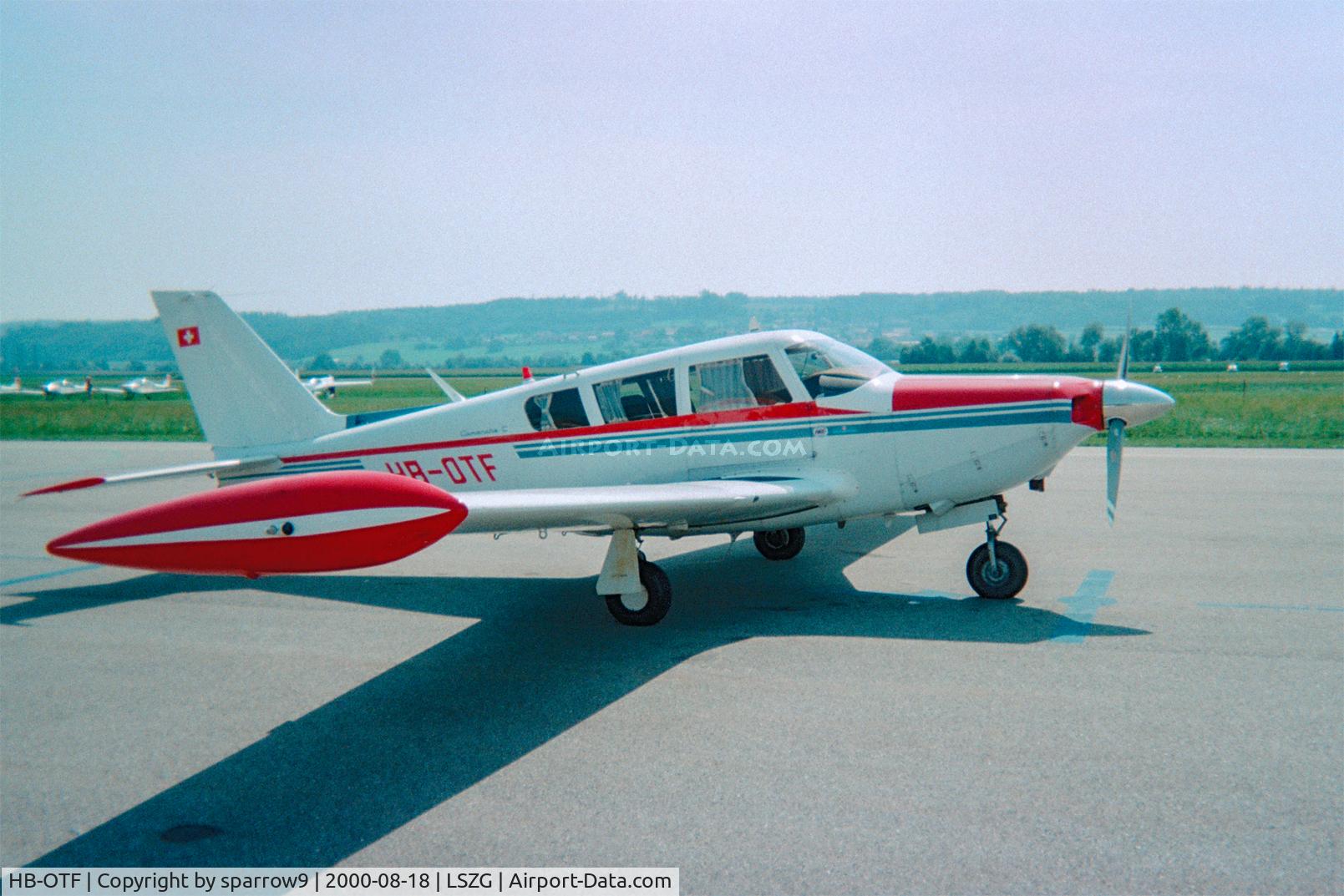 HB-OTF, 1970 Piper PA-24-260 Comanche C C/N 24-4915, HB-registered from 1985-06-28 until 2014-11-14. Seen at Grenchen. Scanned from a slide.