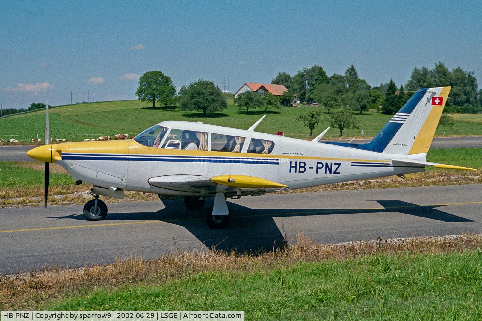 HB-PNZ, 1970 Piper PA-24-260 Comanche C/N 24-4934, At RIO Ecuvillens. Scanned from a slide.