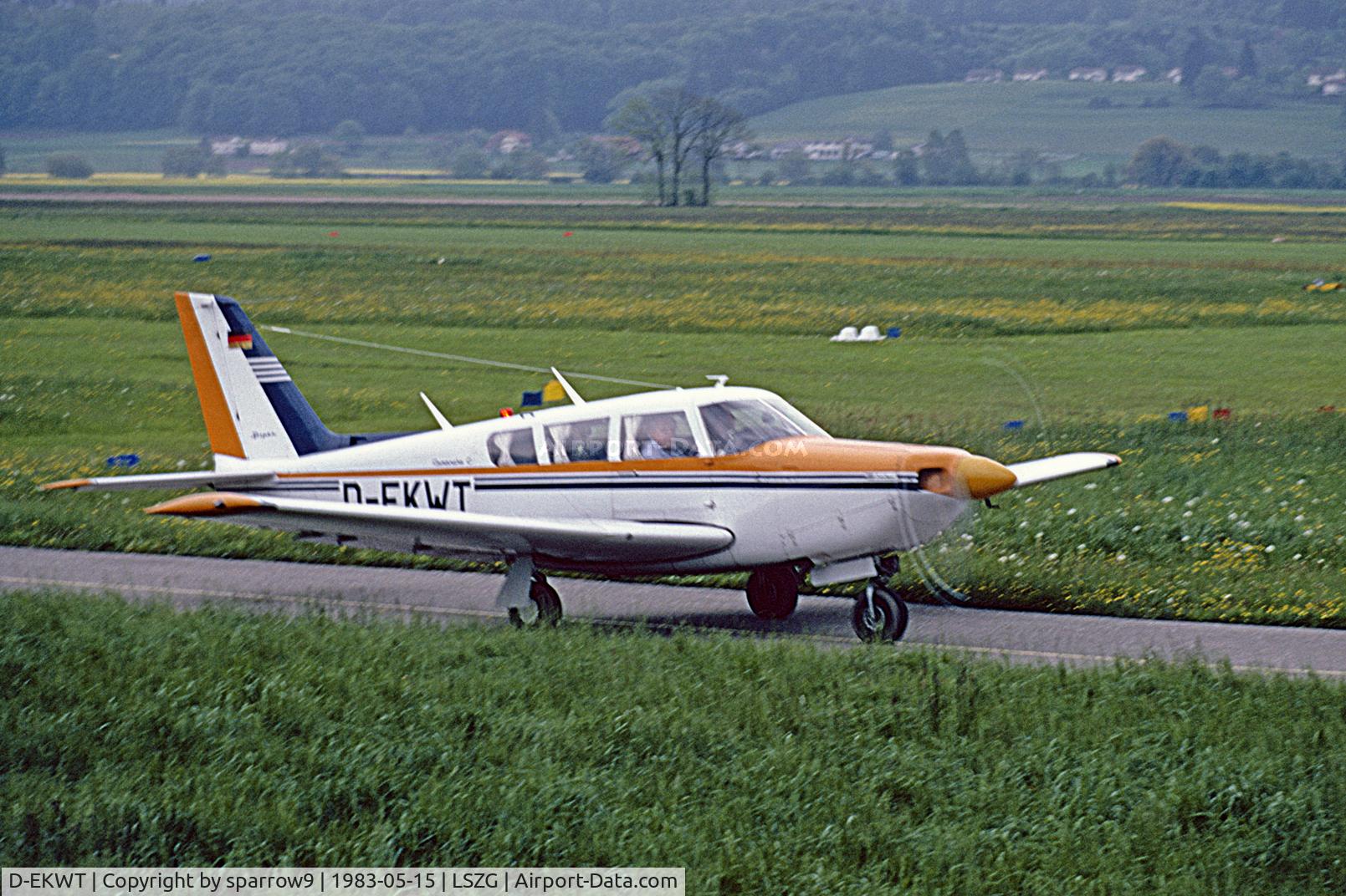 D-EKWT, 1970 Piper PA-24-260 Comanche C C/N 24-4937, At Grenchen. Now with a turbo-charger. probably 6 seats. Scanned from a slide.