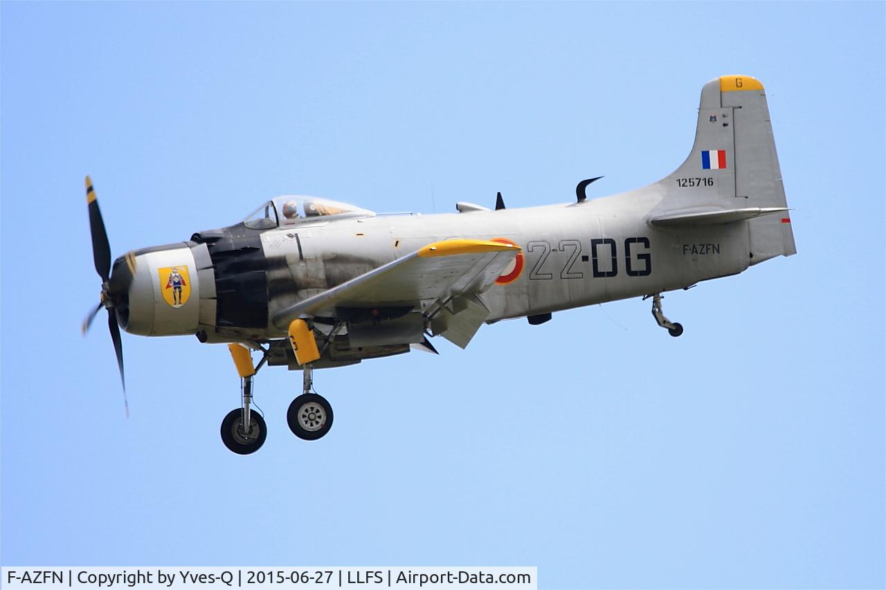 F-AZFN, Douglas AD-4N Skyraider C/N 7609, Douglas AD-4N Skyraider, On final rwy 29, Luxeuil-St Sauveur Air Base 116 (LFSX)
