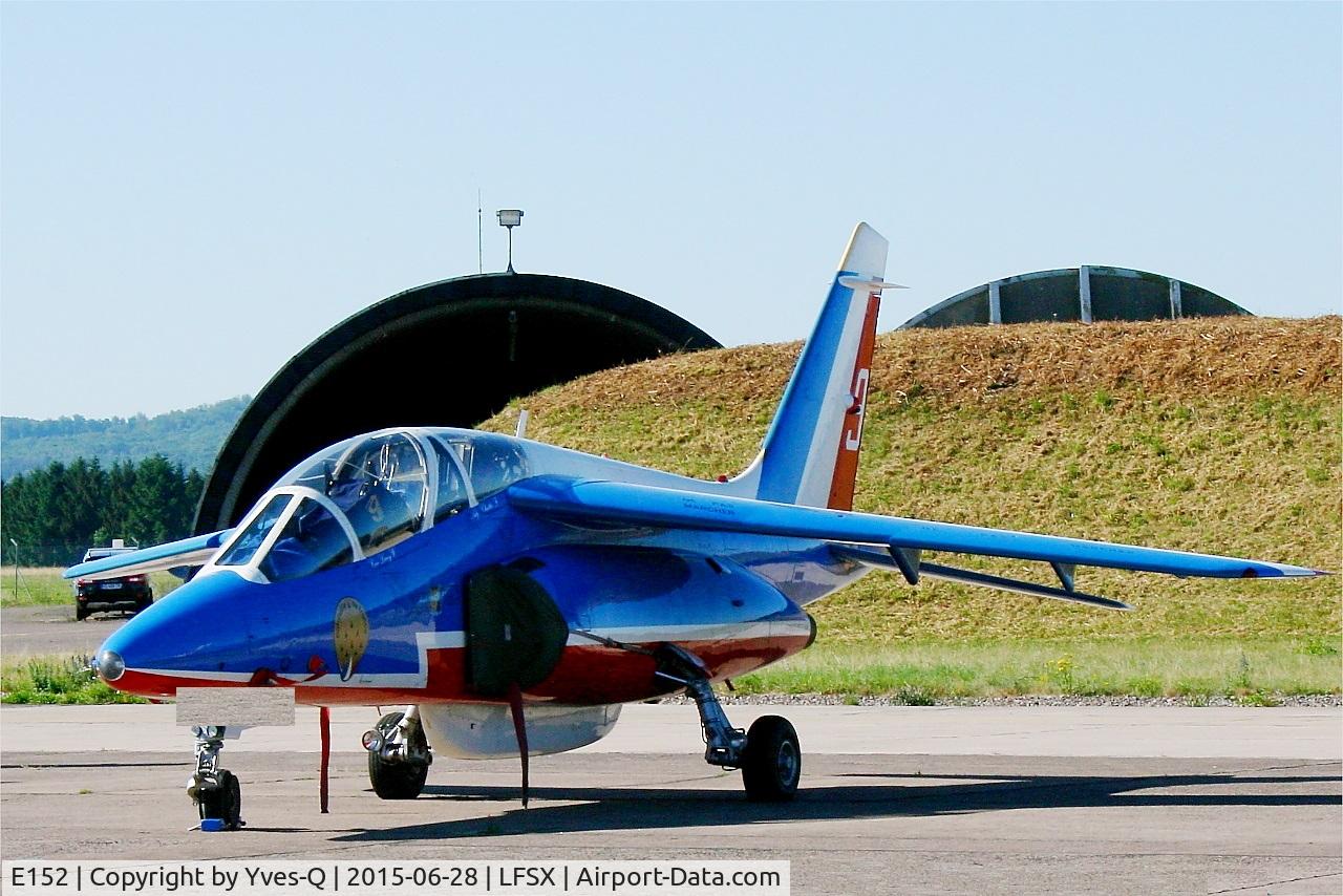 E152, Dassault-Dornier Alpha Jet E C/N E152, Dassault-Dornier Alpha Jet E (F-UHRT), Athos 09 of Patrouille de France 2015, Flight line, Luxeuil-St Sauveur Air Base 116 (LFSX)