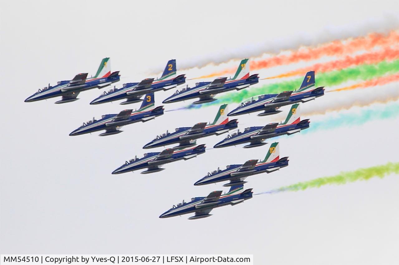 MM54510, Aermacchi MB-339PAN C/N 6726/121/AA058, Aermacchi MB-339PAN, N°1 of Frecce Tricolori Aerobatic Team 2015, Luxeuil-Saint Sauveur Air Base 116 (LFSX)