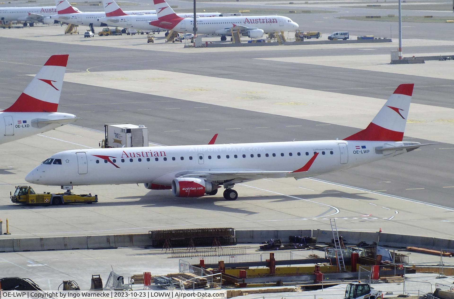 OE-LWP, 2012 Embraer 195LR  (ERJ-190-200LR) C/N 19000558, EMBRAER 195LR (ERJ-190-200LR) of Austrian Airlines at Wien-Schwechat airport