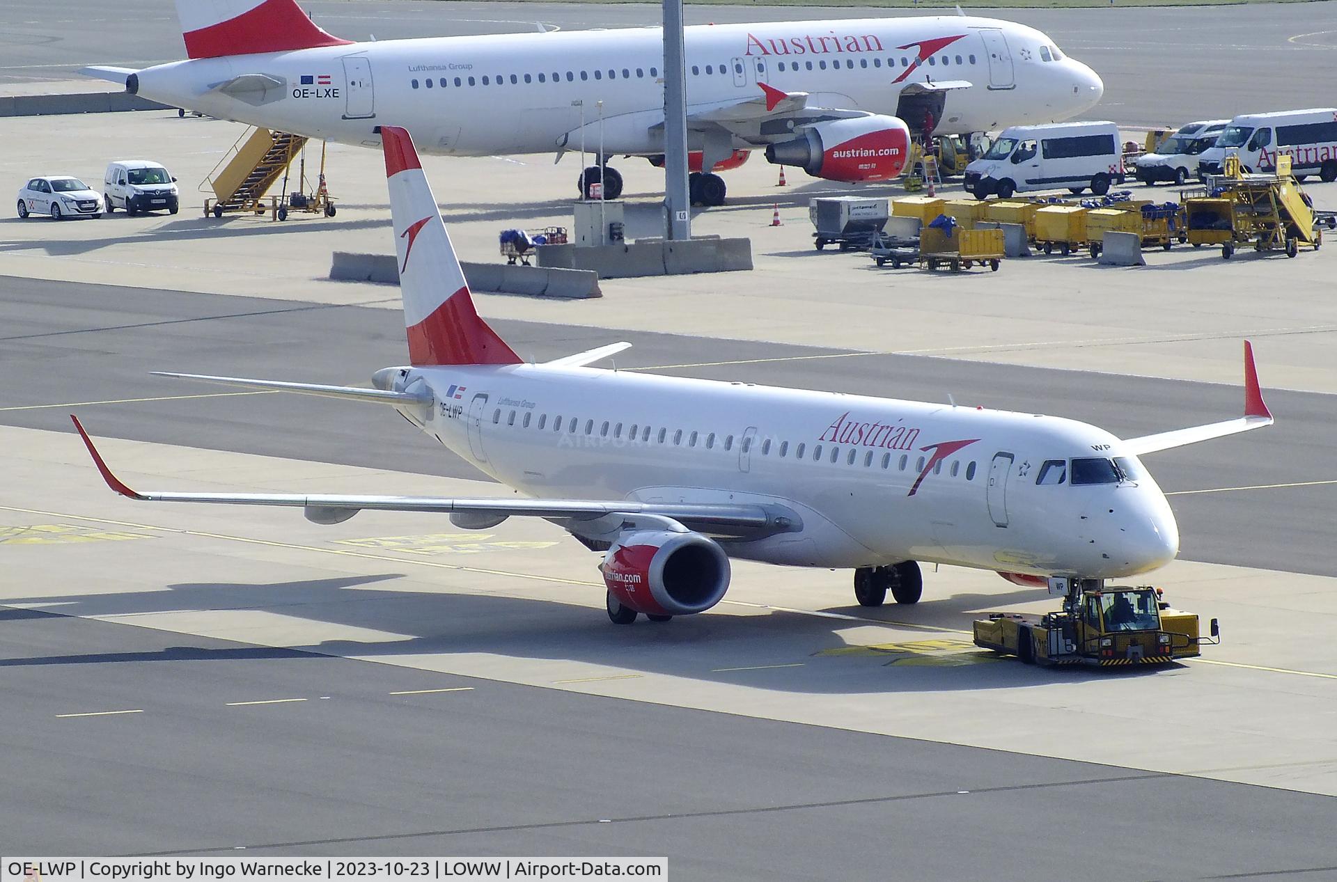 OE-LWP, 2012 Embraer 195LR  (ERJ-190-200LR) C/N 19000558, EMBRAER 195LR (ERJ-190-200LR) of Austrian Airlines at Wien-Schwechat airport
