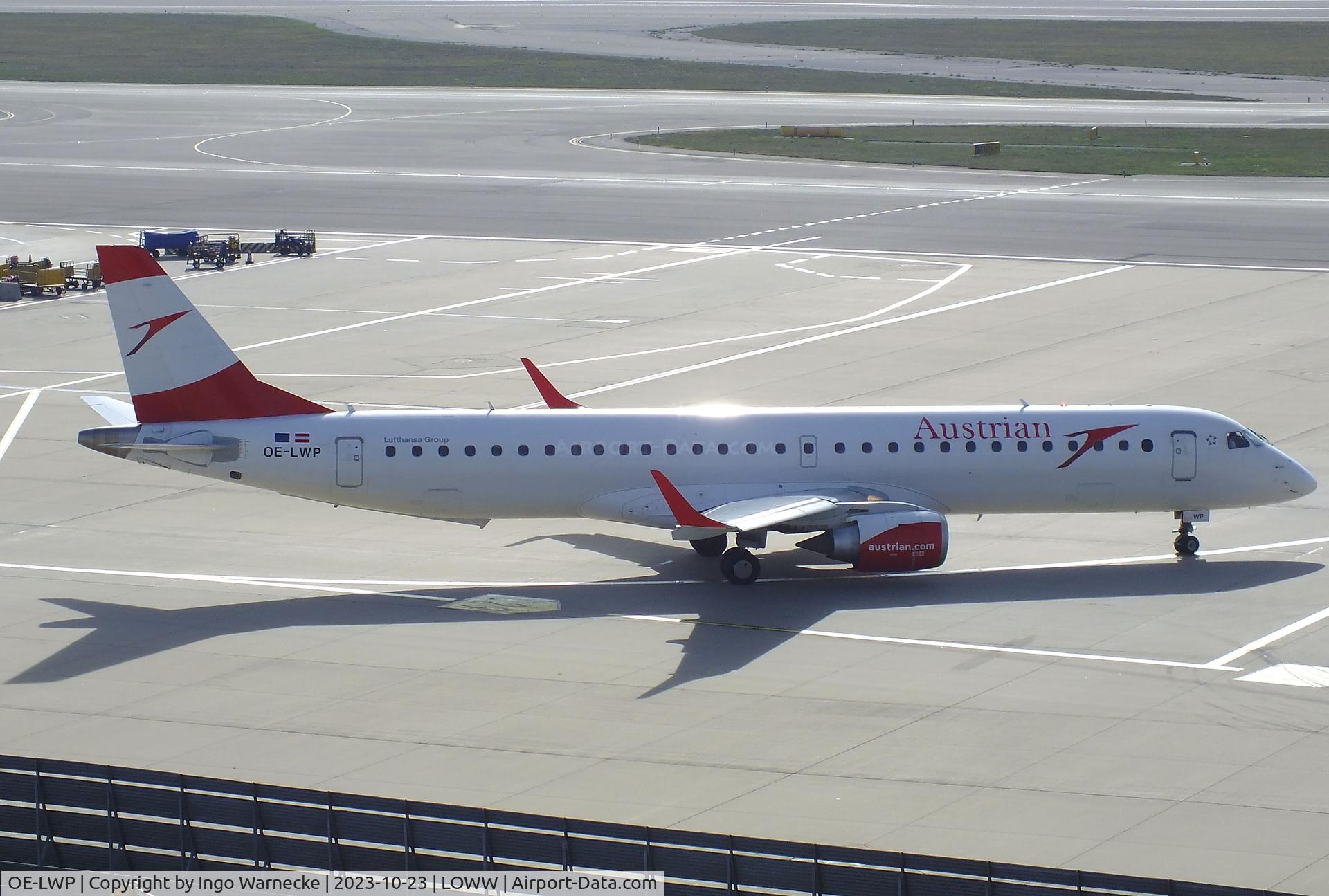 OE-LWP, 2012 Embraer 195LR  (ERJ-190-200LR) C/N 19000558, EMBRAER 195LR (ERJ-190-200LR) of Austrian Airlines at Wien-Schwechat airport
