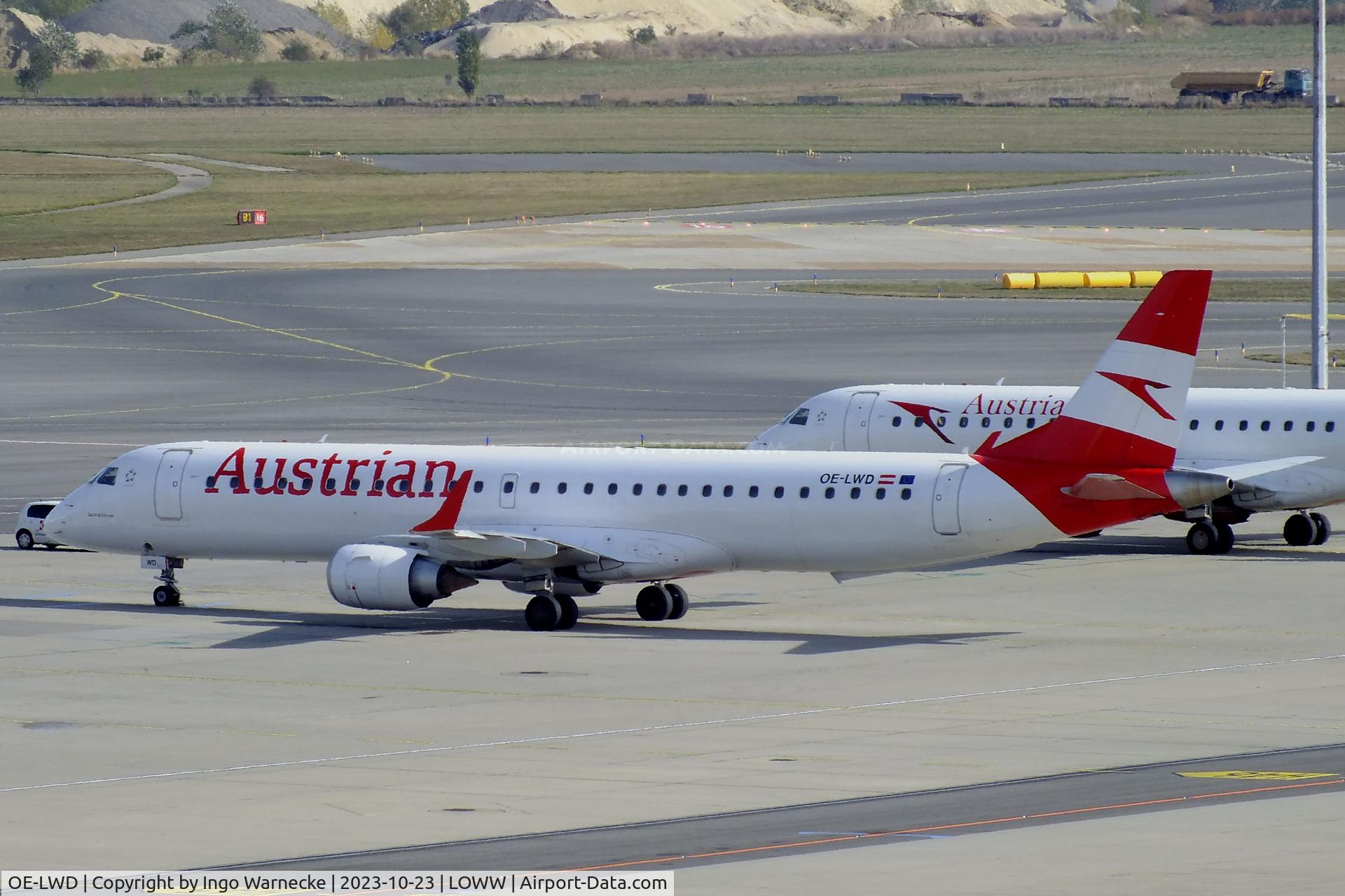 OE-LWD, 2011 Embraer 195LR (ERJ-190-200LR) C/N 19000411, EMBRAER 195LR (ERJ-190-200LR) of Austrian Airlines at Wien-Schwechat airport