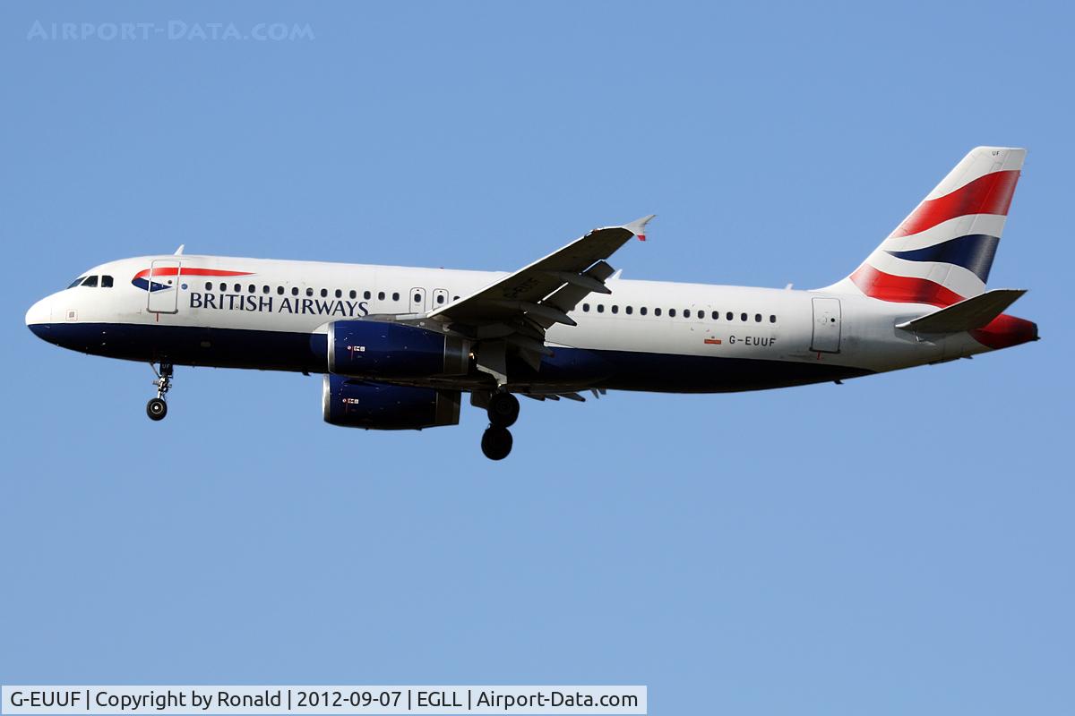 G-EUUF, 2002 Airbus A320-232 C/N 1814, at lhr