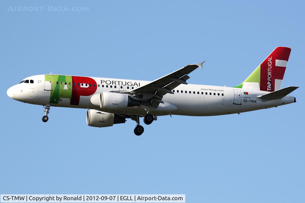 CS-TMW, 2001 Airbus A320-214 C/N 1667, at lhr