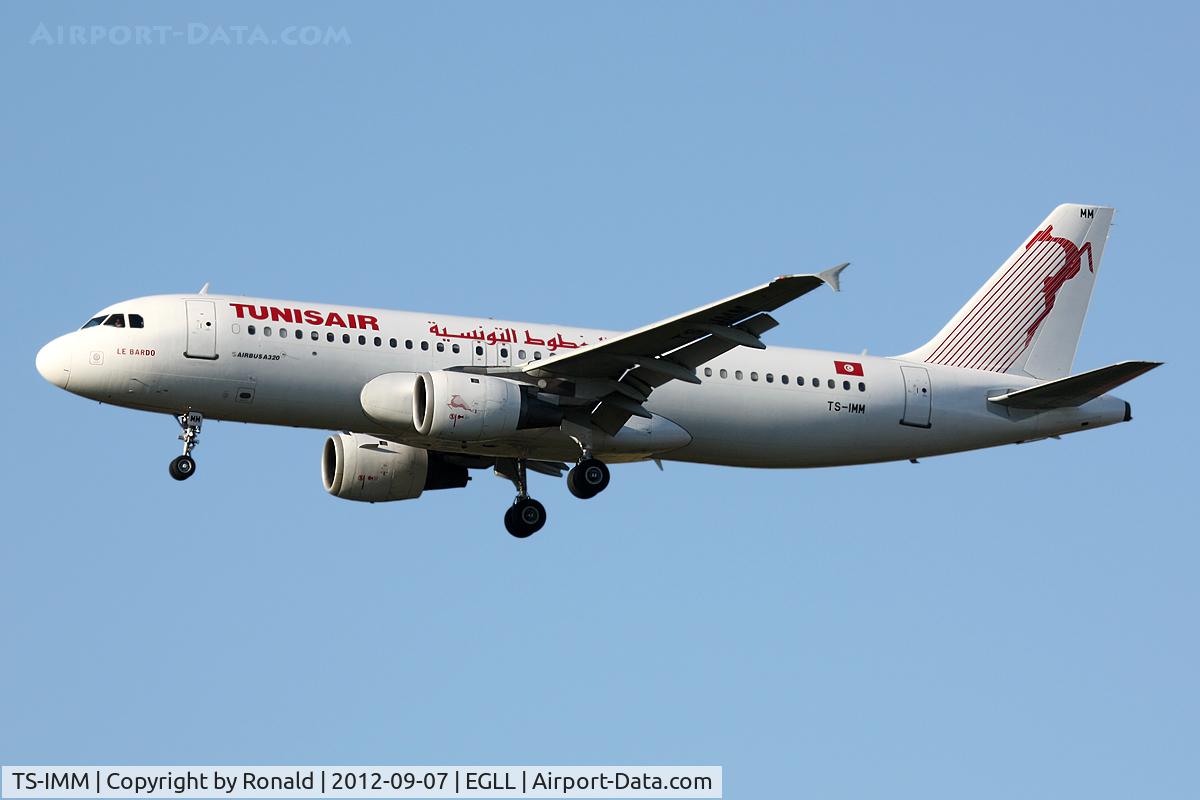 TS-IMM, 1999 Airbus A320-211 C/N 0975, at lhr
