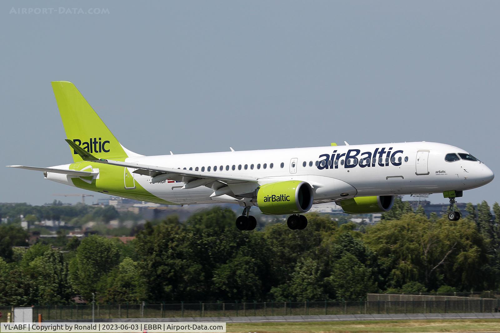 YL-ABF, 2021 Airbus A220-300 C/N 55133, at bru