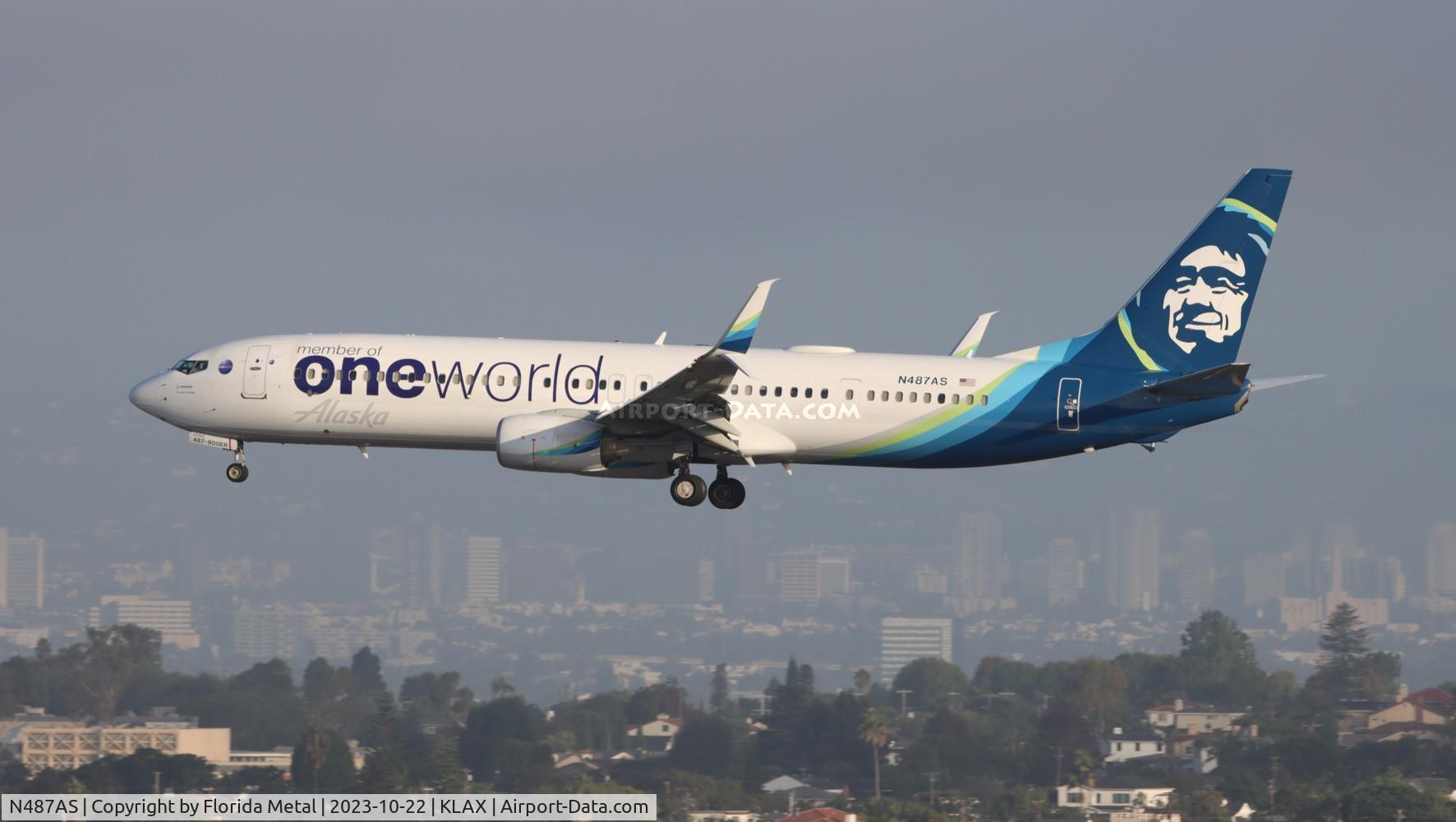 N487AS, 2015 Boeing 737-990/ER C/N 44108, ASA 739 one world zx BOS-LAX