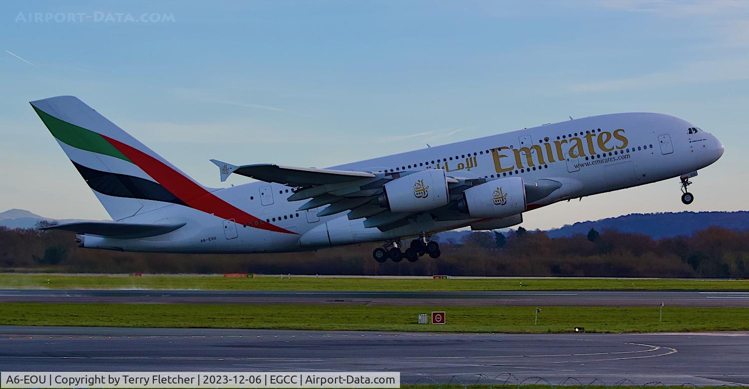 A6-EOU, 2015 Airbus A380-861 C/N 205, At Manchester Airport