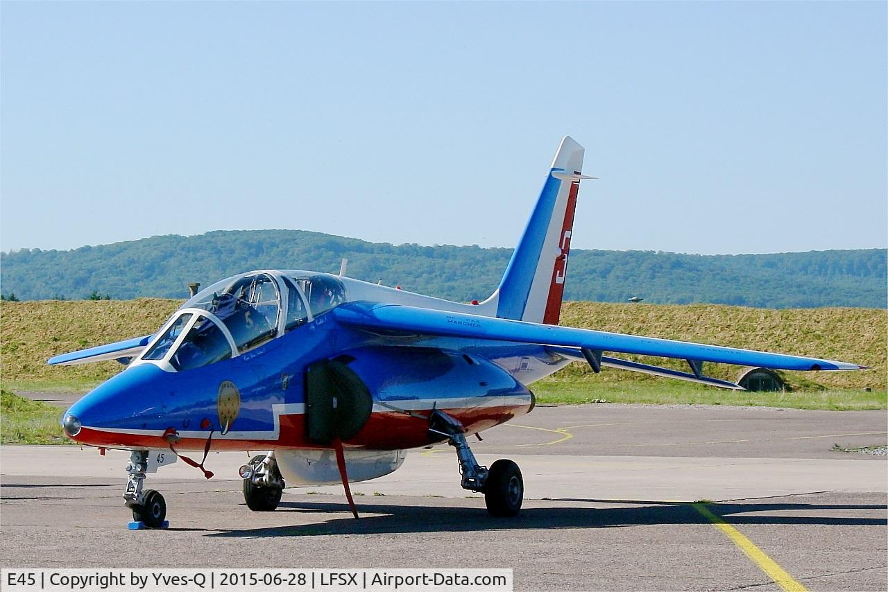 E45, Dassault-Dornier Alpha Jet E C/N E45, Dassault-Dornier Alpha Jet E (F-TETF), Athos 05 of Patrouille de France 2015, Flight line, Luxeuil-St Sauveur Air Base 116 (LFSX)