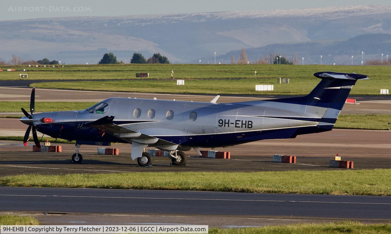 9H-EHB, 2008 Pilatus PC-12/47E C/N 1002, At Manchester Airport