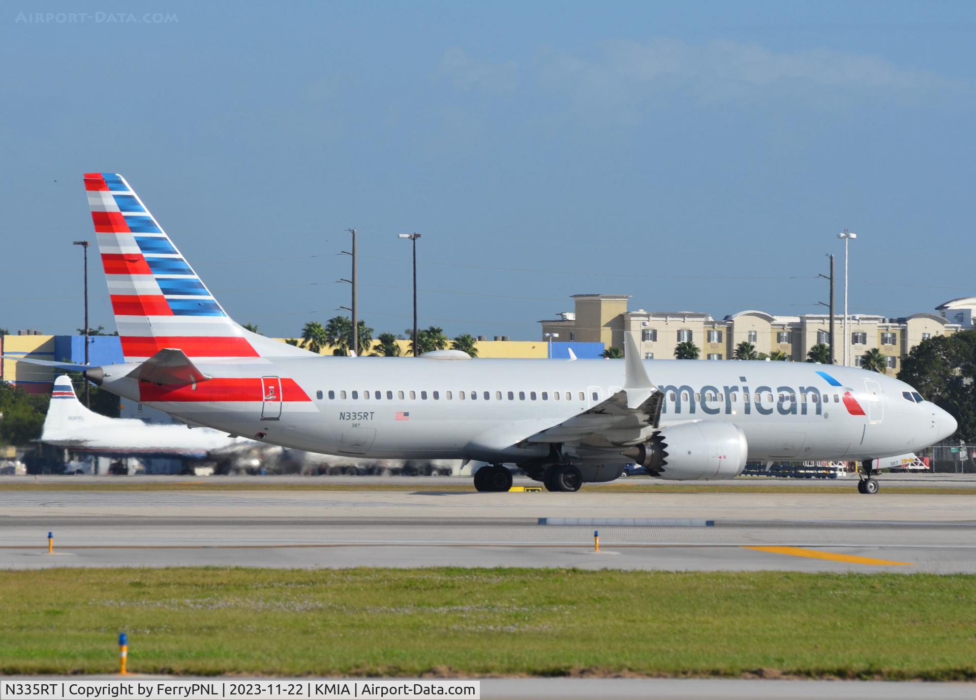 N335RT, 2018 Boeing 737-8 MAX C/N 44461, American B738M lined-up for departure