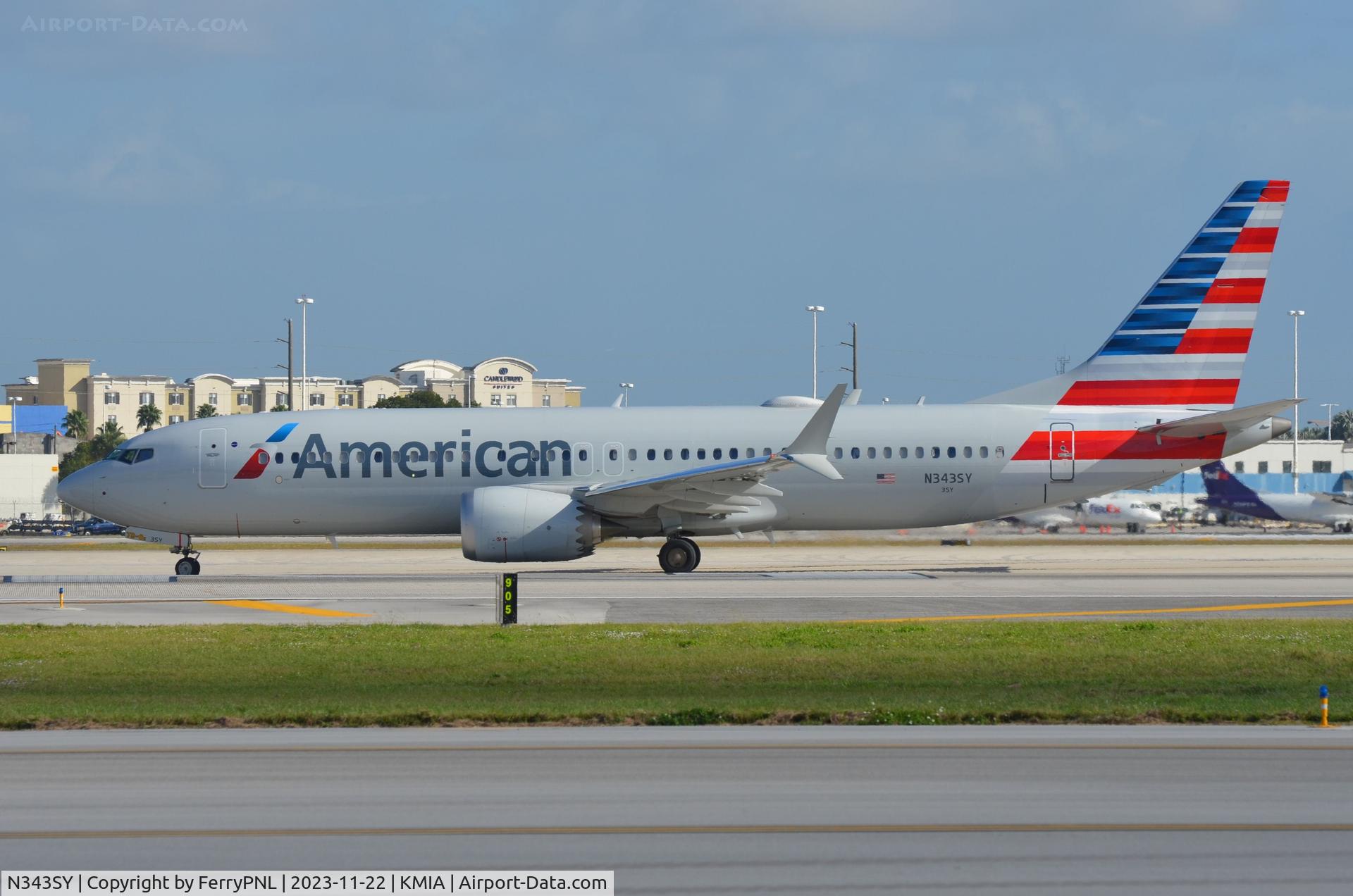 N343SY, 2023 Boeing 737-8 MAX C/N 67990, American B738 MAX